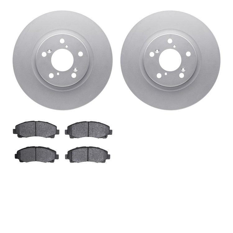 4502-59168 Geospec Brake Rotors w/5000 Advanced Brake Pads Kit, 2009-2014 Acura/Honda, Position: Front