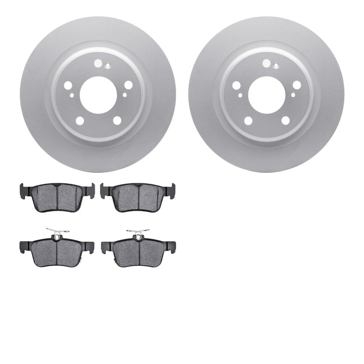 4502-59190 Geospec Brake Rotors w/5000 Advanced Brake Pads Kit, 2017-2021 Acura/Honda, Position: Rear
