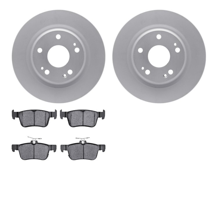 4502-59191 Geospec Brake Rotors w/5000 Advanced Brake Pads Kit, 2017-2020 Acura/Honda, Position: Rear