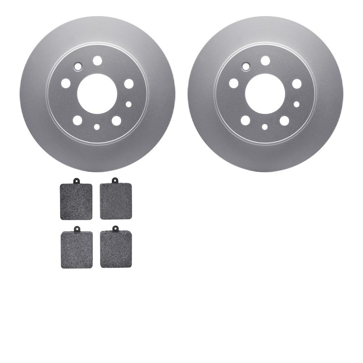 4502-63029 Geospec Brake Rotors w/5000 Advanced Brake Pads Kit, 1961-1963 Mercedes-Benz, Position: Rear