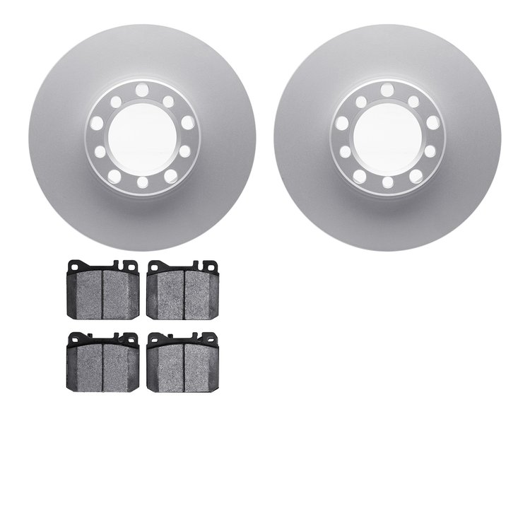 4502-63042 Geospec Brake Rotors w/5000 Advanced Brake Pads Kit, 1979-1985 Mercedes-Benz, Position: Front