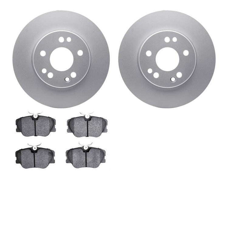 4502-63120 Geospec Brake Rotors w/5000 Advanced Brake Pads Kit, 1984-1995 Mercedes-Benz, Position: Front