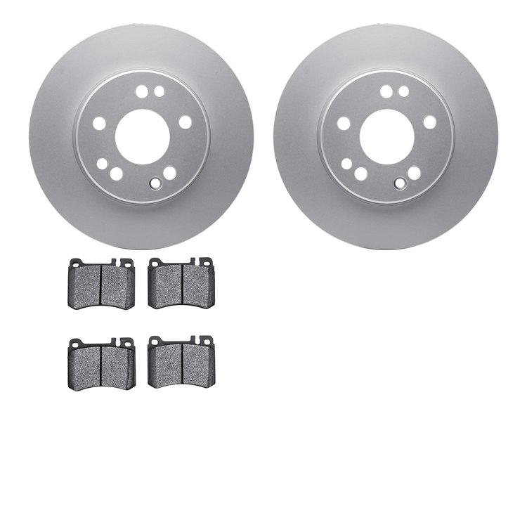 4502-63121 Geospec Brake Rotors w/5000 Advanced Brake Pads Kit, 1986-1989 Mercedes-Benz, Position: Front