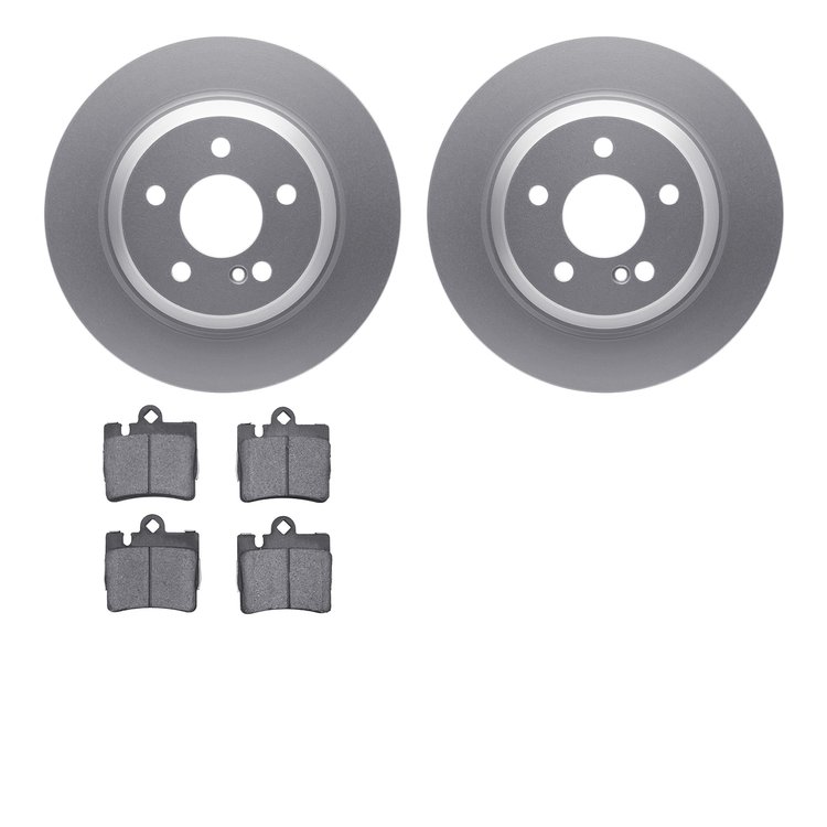 4502-63128 Geospec Brake Rotors w/5000 Advanced Brake Pads Kit, 2000-2003 Mercedes-Benz, Position: Rear