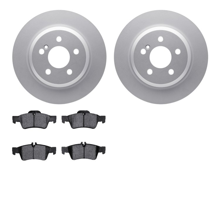 4502-63158 Geospec Brake Rotors w/5000 Advanced Brake Pads Kit, 2003-2004 Mercedes-Benz, Position: Rear
