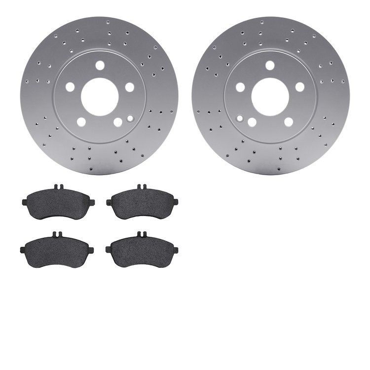 4502-63170 Geospec Brake Rotors w/5000 Advanced Brake Pads Kit, 2008-2015 Mercedes-Benz, Position: Front