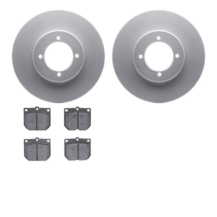 4502-67065 Geospec Brake Rotors w/5000 Advanced Brake Pads Kit, 1970-1973 Infiniti/Nissan, Position: Front