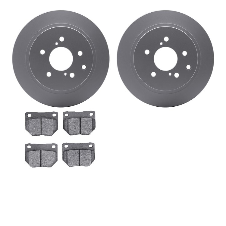 4502-67077 Geospec Brake Rotors w/5000 Advanced Brake Pads Kit, 1989-1996 Infiniti/Nissan, Position: Rear