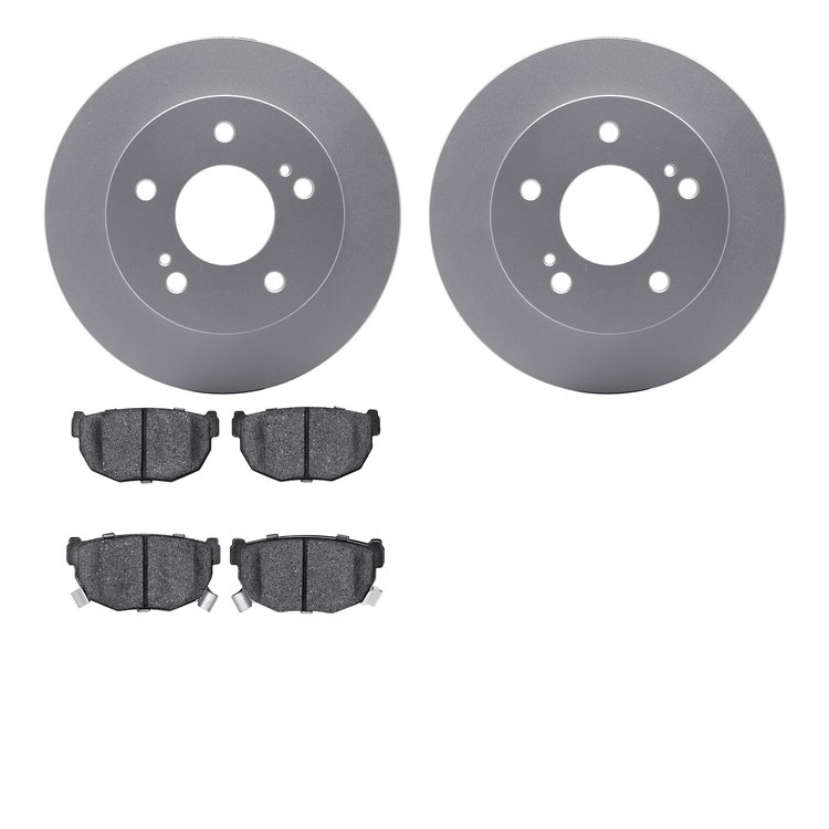 4502-67085 Geospec Brake Rotors w/5000 Advanced Brake Pads Kit, 1994-1998 Infiniti/Nissan, Position: Rear