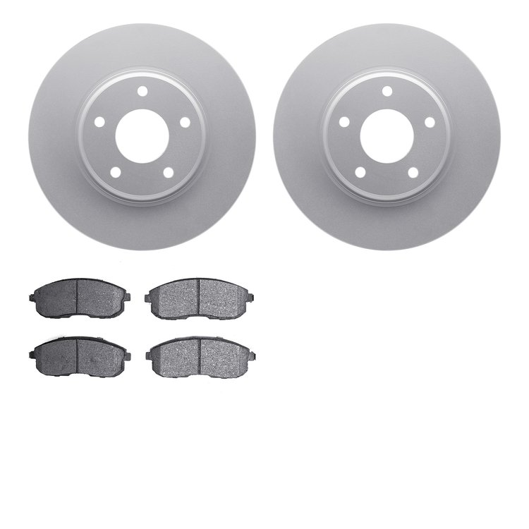 4502-67089 Geospec Brake Rotors w/5000 Advanced Brake Pads Kit, 2002-2006 Infiniti/Nissan, Position: Front