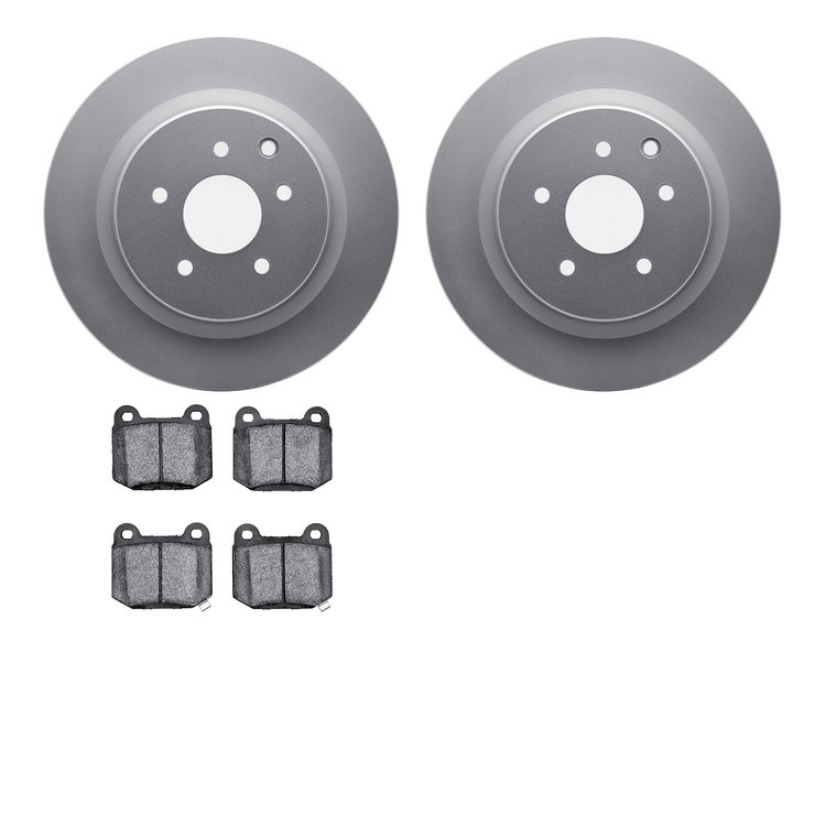 4502-68019 Geospec Brake Rotors w/5000 Advanced Brake Pads Kit, 2003-2008 Infiniti/Nissan, Position: Rear