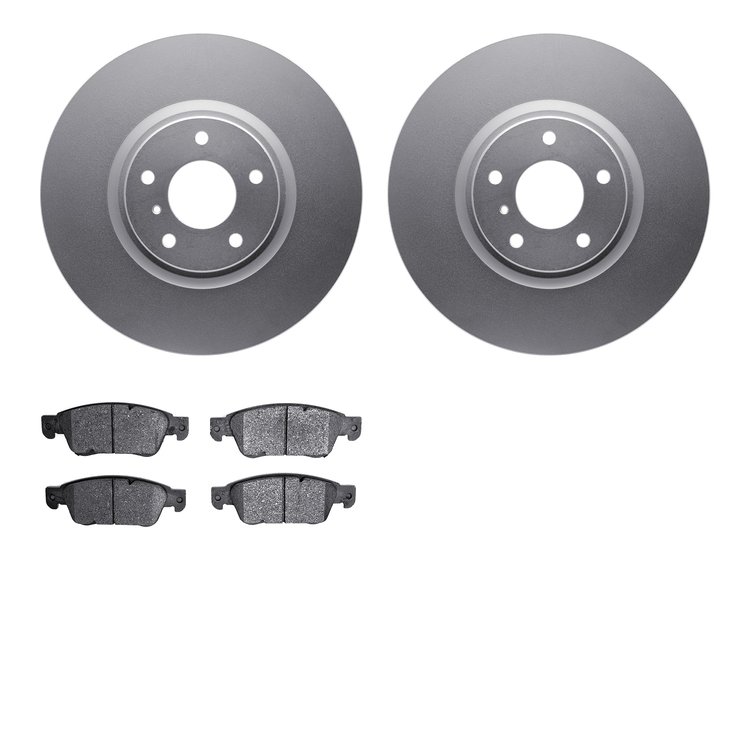 4502-68021 Geospec Brake Rotors w/5000 Advanced Brake Pads Kit, 2007-2015 Infiniti/Nissan, Position: Front