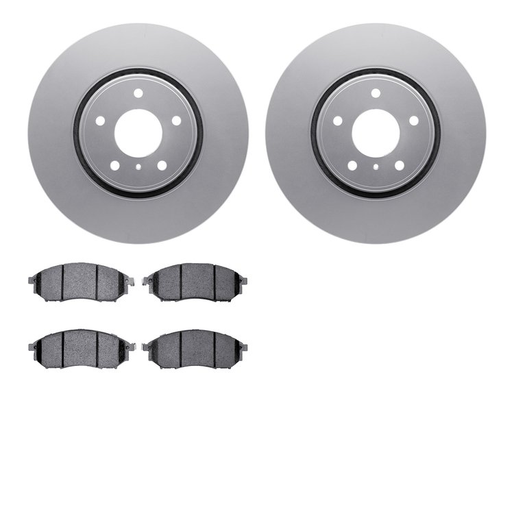 4502-68025 Geospec Brake Rotors w/5000 Advanced Brake Pads Kit, 2005-2013 Infiniti/Nissan, Position: Front