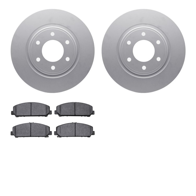 4502-68027 Geospec Brake Rotors w/5000 Advanced Brake Pads Kit, Fits Select Infiniti/Nissan, Position: Front