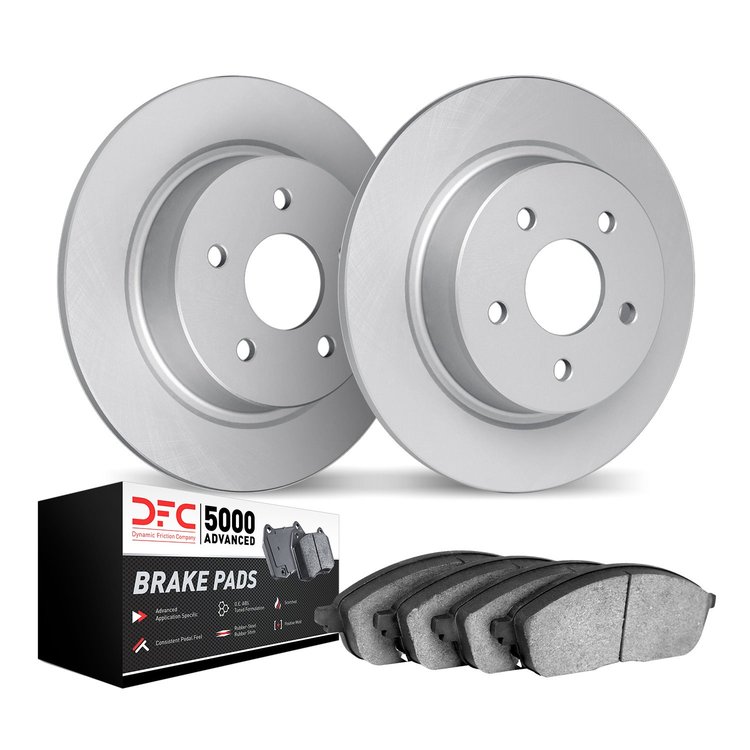 4502-73000 Geospec Brake Rotors w/5000 Advanced Brake Pads Kit, Fits Select Audi/Volkswagen, Position: Rear