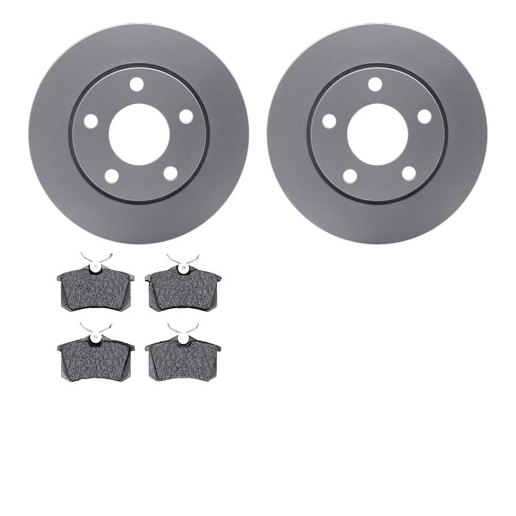 4502-73089 Geospec Brake Rotors w/5000 Advanced Brake Pads Kit, 2000-2002 Audi/Volkswagen, Position: Rear