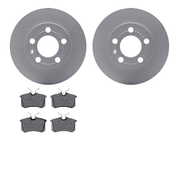 4502-73091 Geospec Brake Rotors w/5000 Advanced Brake Pads Kit, 2001-2006 Audi/Volkswagen, Position: Rear