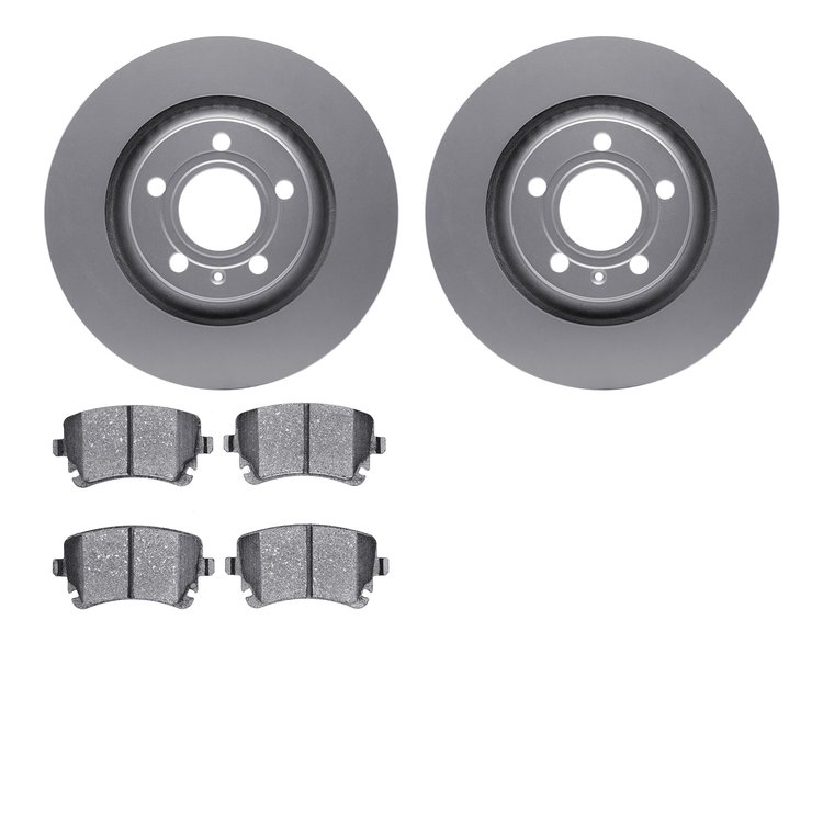 4502-73095 Geospec Brake Rotors w/5000 Advanced Brake Pads Kit, 2004-2009 Audi/Volkswagen, Position: Rear