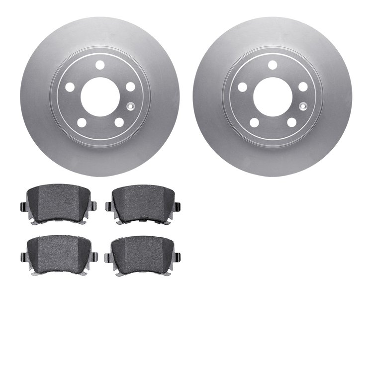 4502-73104 Geospec Brake Rotors w/5000 Advanced Brake Pads Kit, 2000-2008 Audi/Volkswagen, Position: Rear