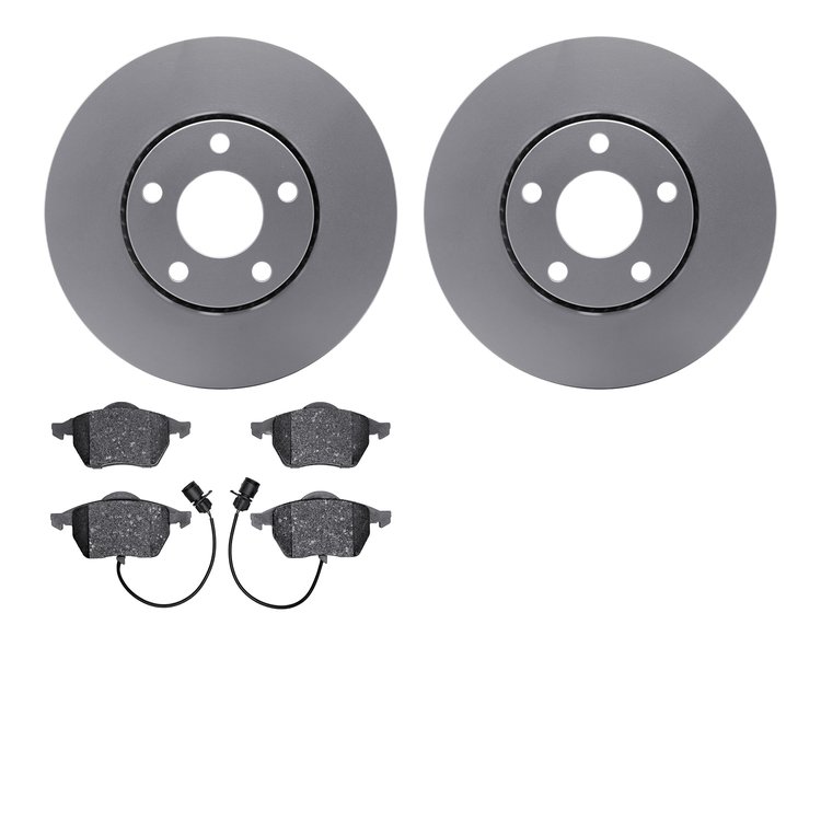 4502-73110 Geospec Brake Rotors w/5000 Advanced Brake Pads Kit, 1992-1998 Audi/Volkswagen, Position: Front