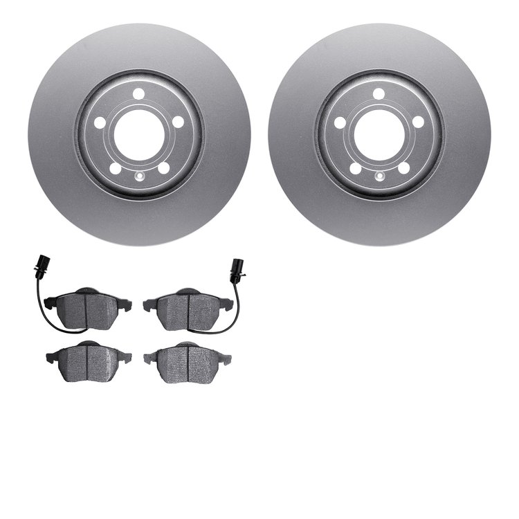 4502-73118 Geospec Brake Rotors w/5000 Advanced Brake Pads Kit, 1999-2006 Audi/Volkswagen, Position: Front