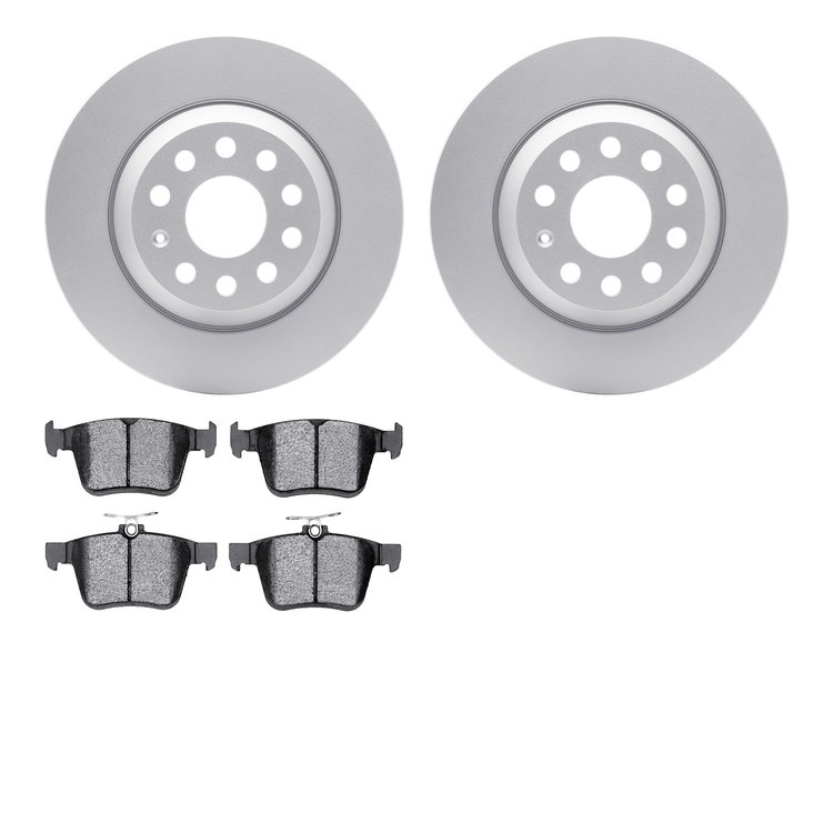 4502-73170 Geospec Brake Rotors w/5000 Advanced Brake Pads Kit, Fits Select Audi/Volkswagen, Position: Rear