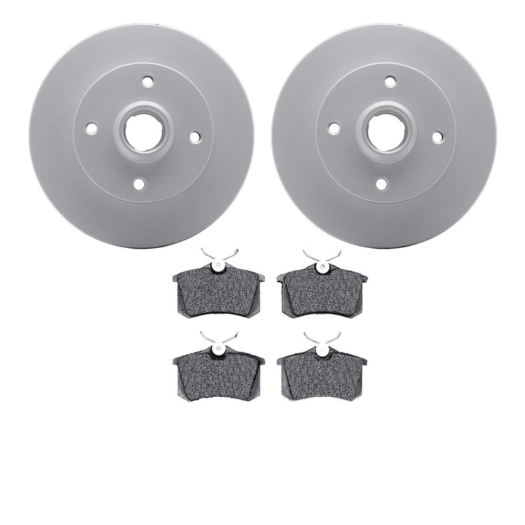 4502-74075 Geospec Brake Rotors w/5000 Advanced Brake Pads Kit, 1985-1998 Audi/Volkswagen, Position: Rear