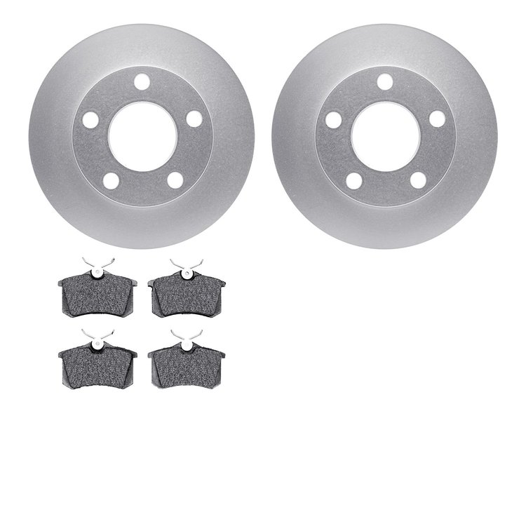 4502-74080 Geospec Brake Rotors w/5000 Advanced Brake Pads Kit, 1997-2005 Audi/Volkswagen, Position: Rear