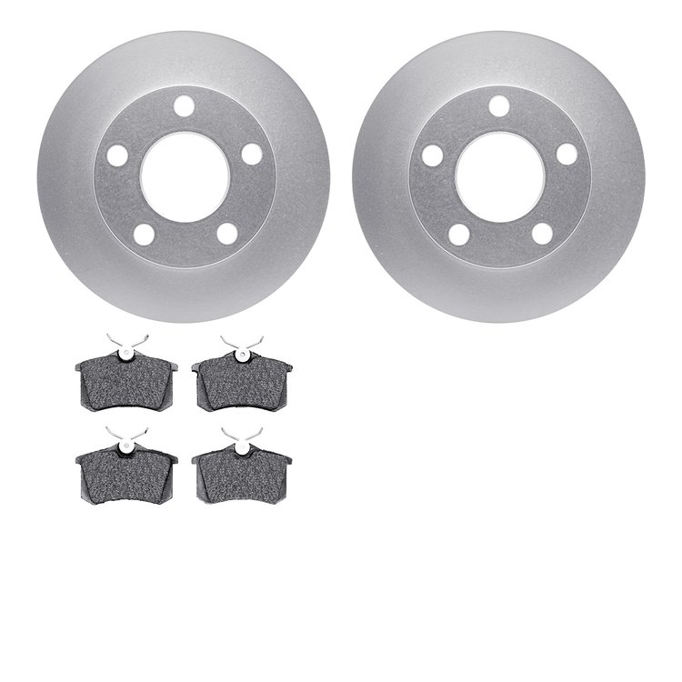 4502-74081 Geospec Brake Rotors w/5000 Advanced Brake Pads Kit, 1999-2001 Audi/Volkswagen, Position: Rear