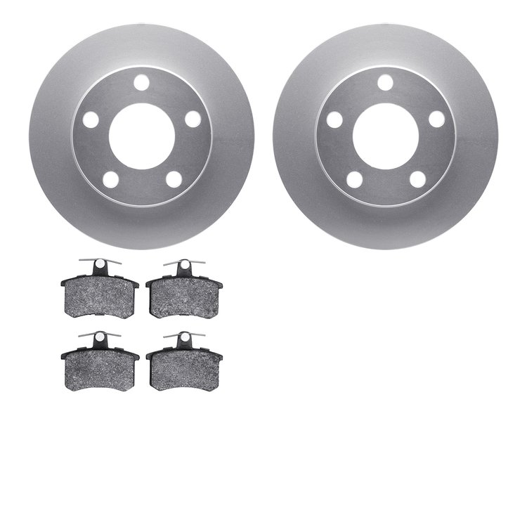 4502-74082 Geospec Brake Rotors w/5000 Advanced Brake Pads Kit, 1996-2001 Audi/Volkswagen, Position: Rear