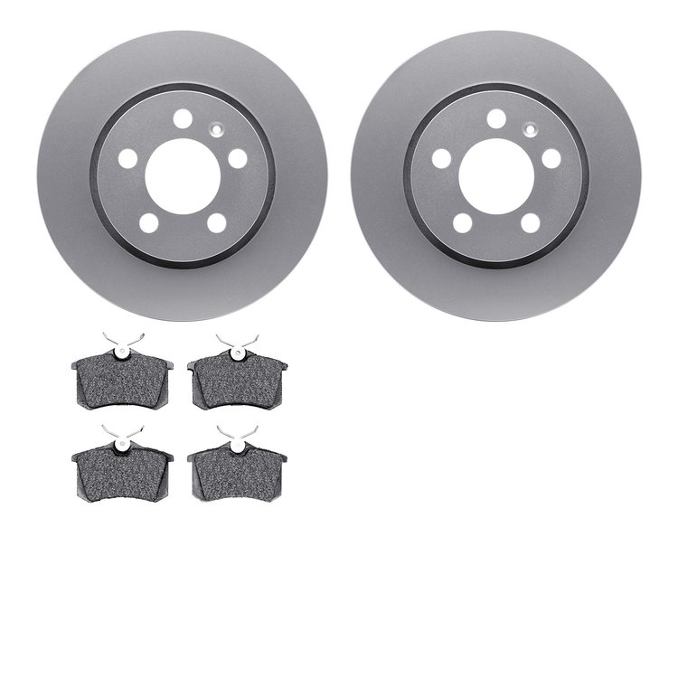 4502-74103 Geospec Brake Rotors w/5000 Advanced Brake Pads Kit, 2000-2006 Audi/Volkswagen, Position: Rear