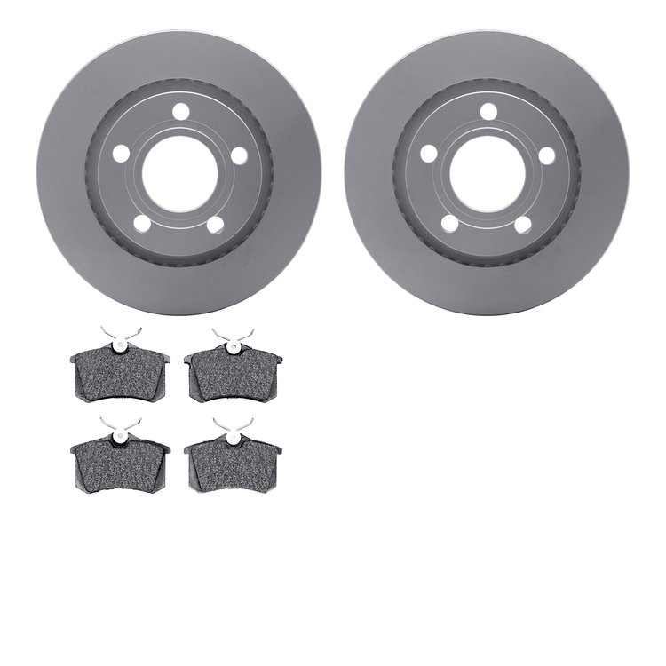 4502-74105 Geospec Brake Rotors w/5000 Advanced Brake Pads Kit, 1999-2004 Audi/Volkswagen, Position: Rear