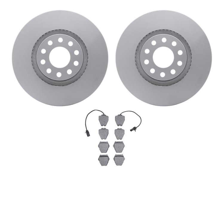 4502-74106 Geospec Brake Rotors w/5000 Advanced Brake Pads Kit, 2002-2005 Audi/Volkswagen, Position: Front