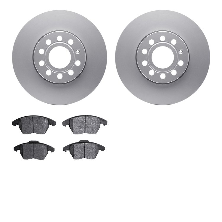 4502-74109 Geospec Brake Rotors w/5000 Advanced Brake Pads Kit, 2005-2013 Audi/Volkswagen, Position: Front
