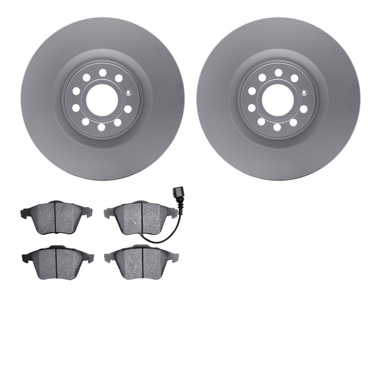 4502-74113 Geospec Brake Rotors w/5000 Advanced Brake Pads Kit, 2006-2011 Audi/Volkswagen, Position: Front