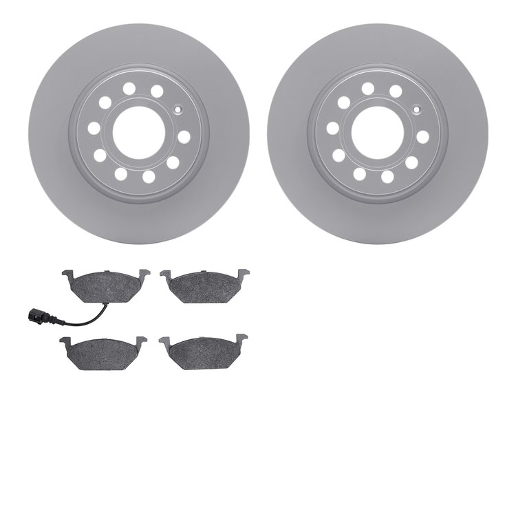 4502-74126 Geospec Brake Rotors w/5000 Advanced Brake Pads Kit, 2005-2010 Audi/Volkswagen, Position: Front