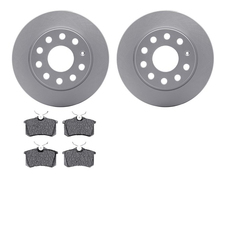4502-74128 Geospec Brake Rotors w/5000 Advanced Brake Pads Kit, 2010-2013 Audi/Volkswagen, Position: Rear