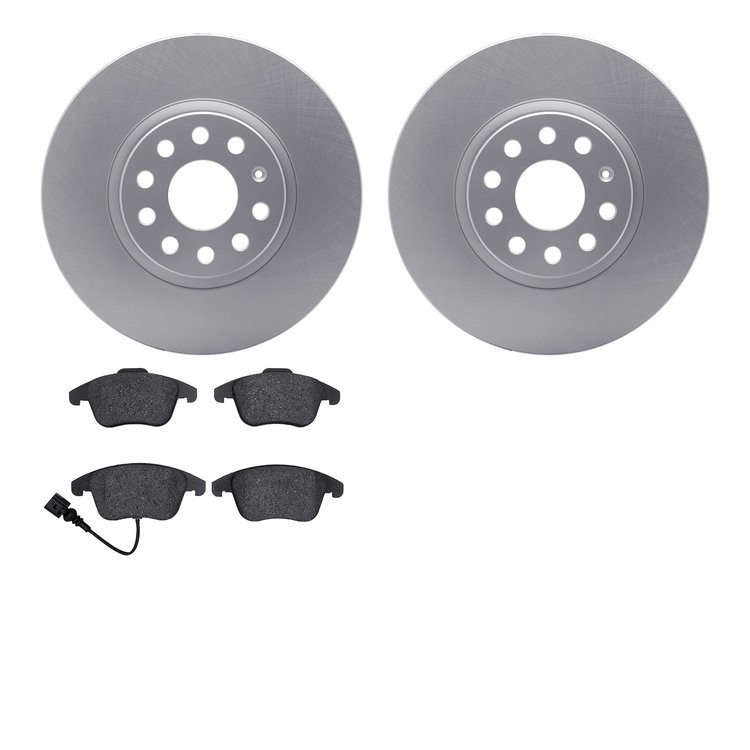 4502-74145 Geospec Brake Rotors w/5000 Advanced Brake Pads Kit, 2009-2013 Audi/Volkswagen, Position: Front