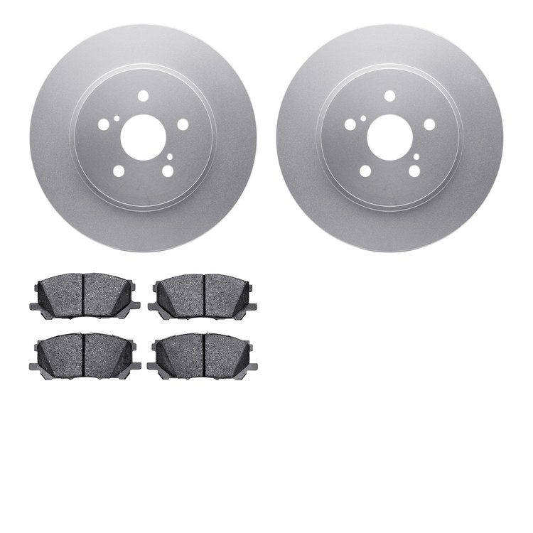 4502-76168 Geospec Brake Rotors w/5000 Advanced Brake Pads Kit, 2004-2009 Lexus/Toyota/Scion, Position: Front