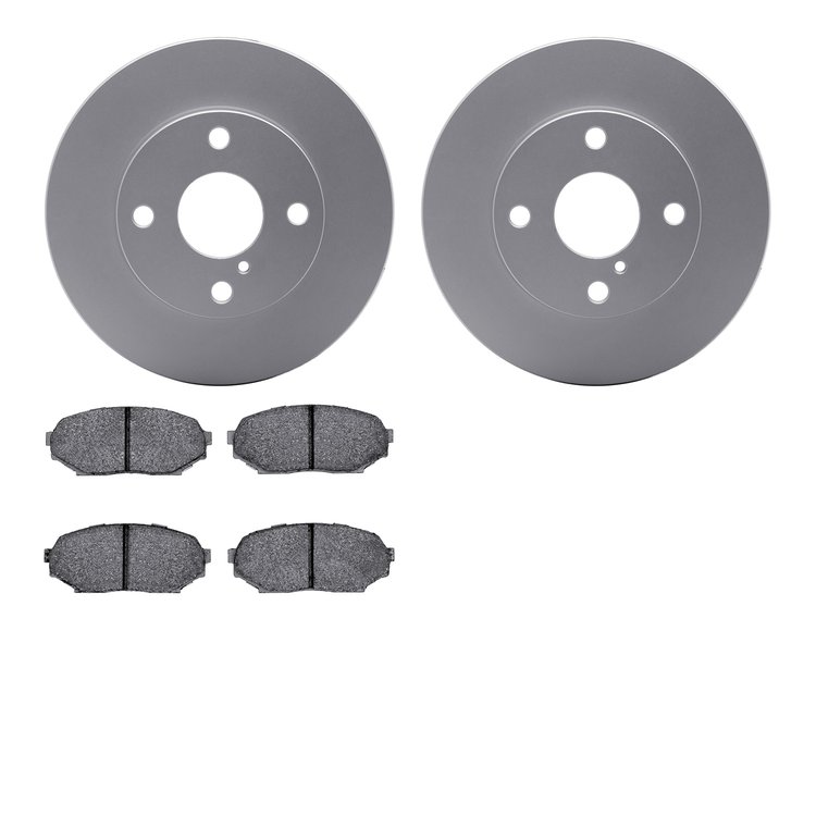 4502-80050 Geospec Brake Rotors w/5000 Advanced Brake Pads Kit, 1990-1993 Ford/Lincoln/Mercury/Mazda, Position: Front