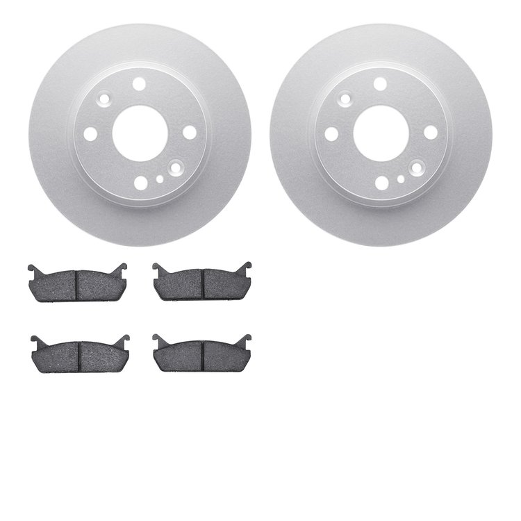 4502-80051 Geospec Brake Rotors w/5000 Advanced Brake Pads Kit, 1990-1993 Ford/Lincoln/Mercury/Mazda, Position: Rear