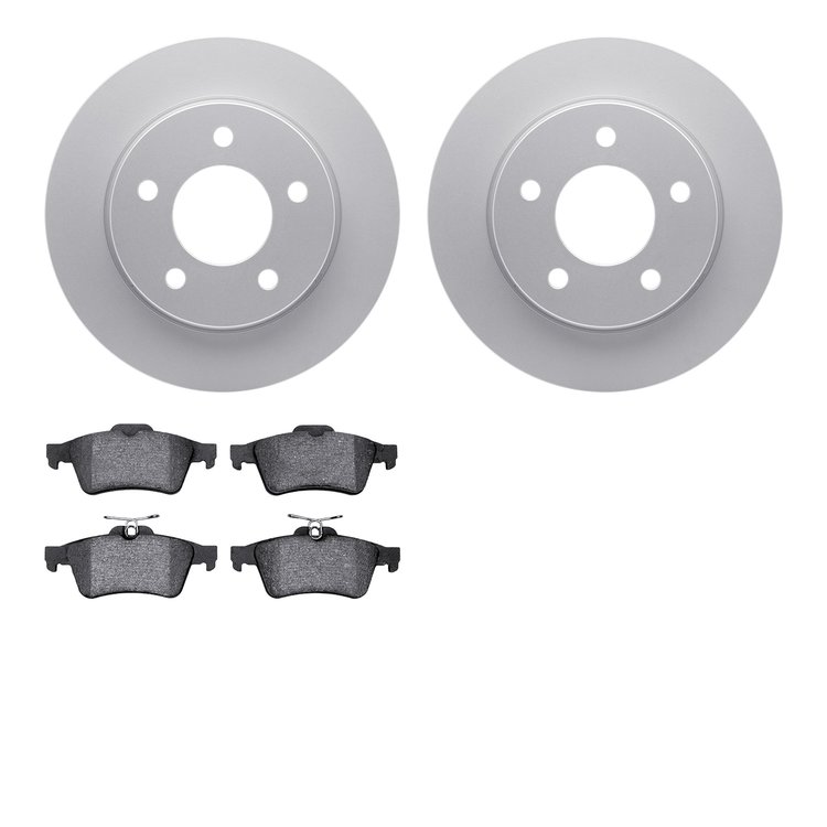 4502-80061 Geospec Brake Rotors w/5000 Advanced Brake Pads Kit, 2004-2013 Ford/Lincoln/Mercury/Mazda, Position: Rear
