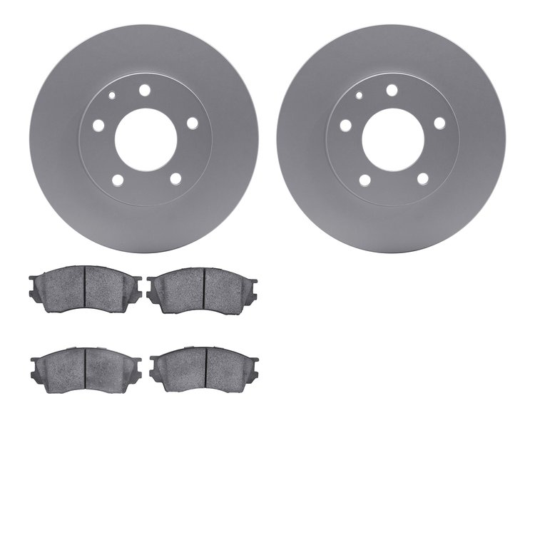 4502-80085 Geospec Brake Rotors w/5000 Advanced Brake Pads Kit, 1995-2000 Ford/Lincoln/Mercury/Mazda, Position: Front