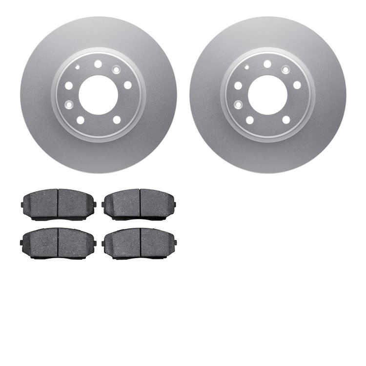 4502-80091 Geospec Brake Rotors w/5000 Advanced Brake Pads Kit, 2007-2012 Ford/Lincoln/Mercury/Mazda, Position: Front