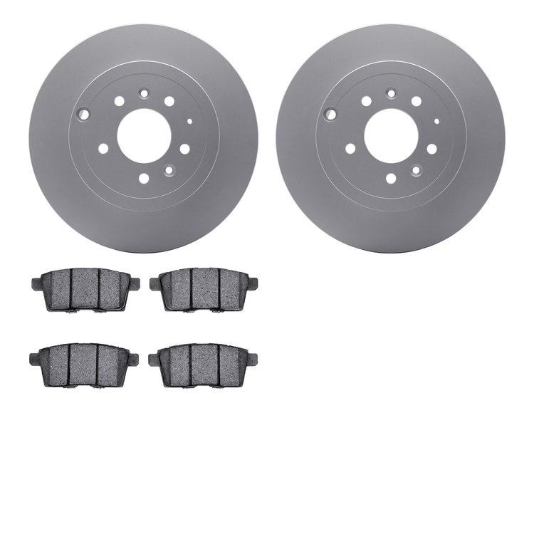 4502-80094 Geospec Brake Rotors w/5000 Advanced Brake Pads Kit, 2007-2015 Ford/Lincoln/Mercury/Mazda, Position: Rear