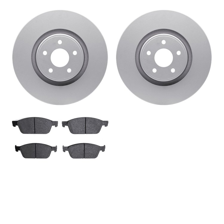 4502-99058 Geospec Brake Rotors w/5000 Advanced Brake Pads Kit, 2014-2019 Ford/Lincoln/Mercury/Mazda, Position: Front