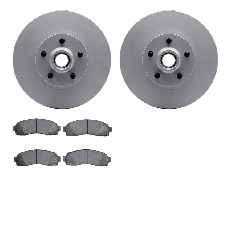 4502-99124 Geospec Brake Rotors w/5000 Advanced Brake Pads Kit, 2001-2002 Ford/Lincoln/Mercury/Mazda, Position: Front