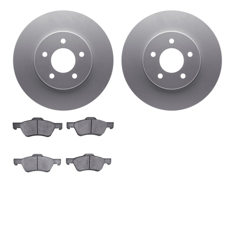 4502-99153 Geospec Brake Rotors w/5000 Advanced Brake Pads Kit, 2009-2012 Ford/Lincoln/Mercury/Mazda, Position: Front