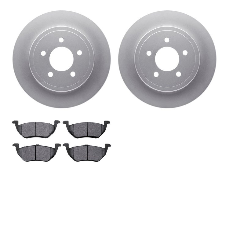 4502-99155 Geospec Brake Rotors w/5000 Advanced Brake Pads Kit, 2005-2008 Ford/Lincoln/Mercury/Mazda, Position: Rear