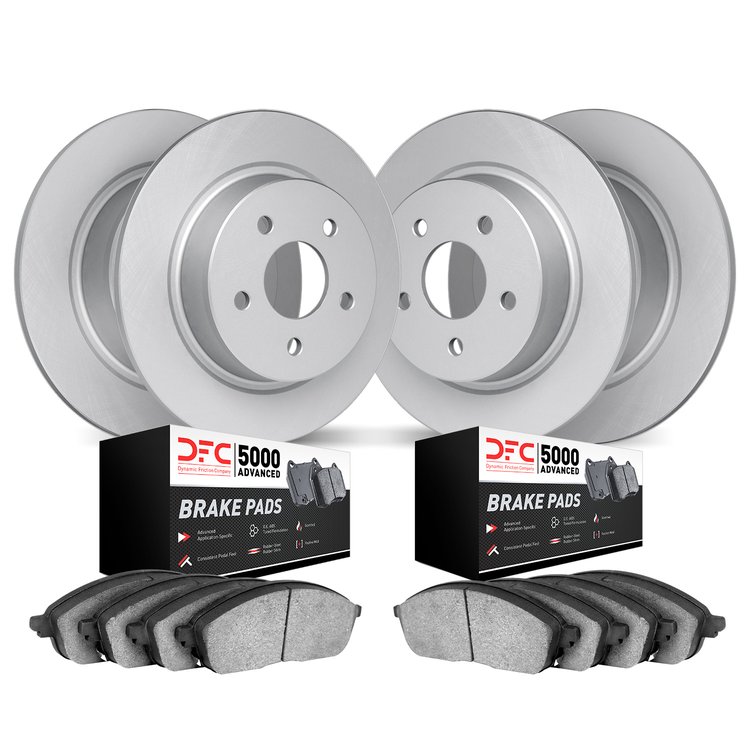 4504-31012 Geospec Brake Rotors w/5000 Advanced Brake Pads Kit, 1995-1998 BMW, Position: Front and Rear